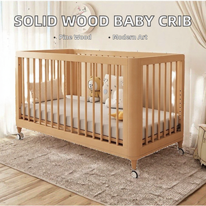 Cuna Moderna Premium de Madera Maciza de Pino para Recién Nacidos y Niños Pequeños, Fácil de Montar - Product Image 2