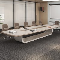 Bureau de conférence rectangulaire moderne en bois blanc laqué, réglable en hauteur, multifonctionnel, très demandé