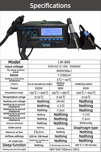 Station <span class=keywords><strong>de</strong></span> soudage Longwei 800 avec pistolet à air chaud, mode veille trois-en-un à température constante pour le soudage - Product Image 5