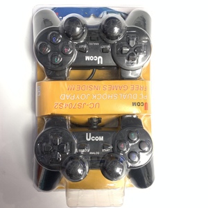 เครื่องควบคุมเกมแบบมีสาย USB ยูเอสบีขายดีจอยสติ๊กและตัวควบคุมเกมแบบสั่นสะเทือนคู่สำหรับเล่น - Product Image 1