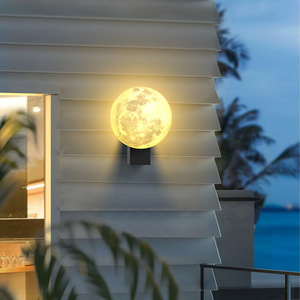 Lampe murale extérieure étanche en forme de lune, lumière LED pour Villa, terrasse, balcon, jardin, cour, ambiance minimaliste - Product Image 4
