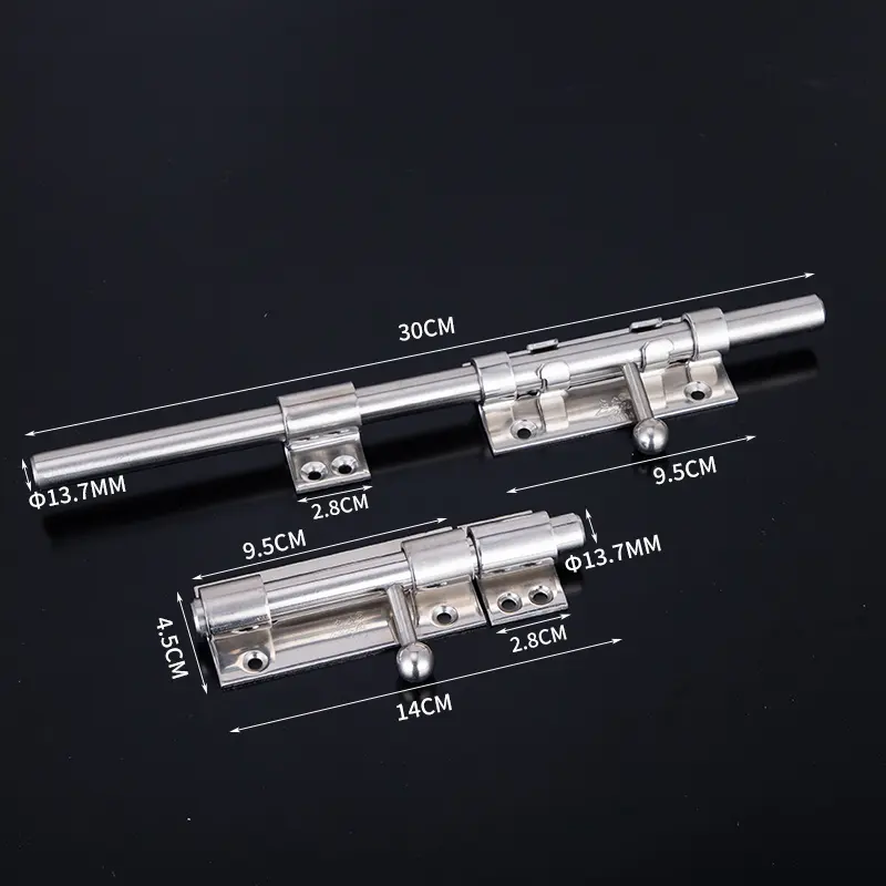 High quality and durable door accessories  safety lock tower sliding door bolts  large 6-12 inch stainless steel door bolts