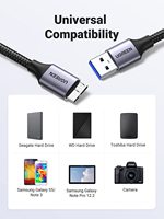 Cable Micro USB 3.0 UGREEN, Cable USB 3.0 A a Micro B, Cable de Disco Duro Externo con Trenzado de Nailon, Compatible con Samsung Galaxy