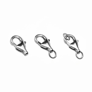 Accessoires de <span class=keywords><strong>fermoir</strong></span> mousqueton en argent sterling 925 8mm 9mm 11mm 13mm pour la fabrication de bijoux et composants de bijoux - Product Image 1