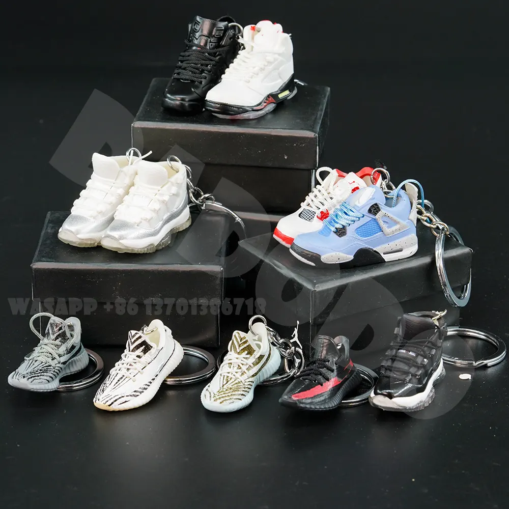 Hot sale Soft Pvc 3D Mini Sports sneaker aj keychain jor dan trainer keyrings resin shoe key chain accessories