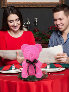Figura de Oso de Peluche con Cristales Rosados, Regalo de San Valentín, Regalo Sorpresa de <span class=keywords><strong>Aniversario</strong></span> - Product Image 2