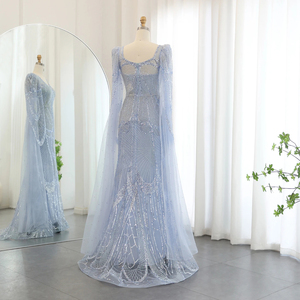 ชุดเดรสปาร์ตี้ตอนเย็นของผู้หญิงคอวีแฟชั่นหรูหรา2024 SZ157แจนเซมเบอร์ - Product Image 3