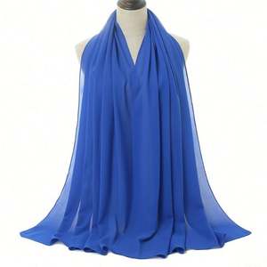 Pañuelo árabe para mujer, hiyab, chifón de alta calidad, colores sólidos, personalizable, otoño, largo, moda económica, musulmán, China - Product Image 6