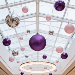 Handmade 15/20/25/30CM Mirror/Matte/Glitter Shatterproof Plastic <b>Balls</b> Christmas Ornaments for Shopping Mall Decorative Tree - Product Image 2