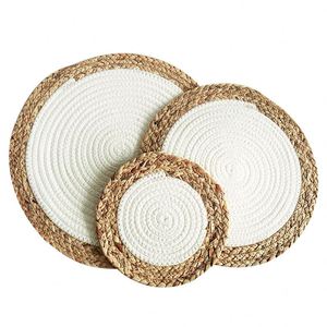 Modern Gourd Grass Design Dining Table Insulation Placemat Home Kitchen Fabric <b>Plate</b> <b>Mat</b> with Mixed Fabric for Home Office Use - Product Image 6