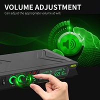 U777 96 Sistema de Micrófono Inalámbrico UHF de Doble Canal Ajustable de 200 pies, Micrófono Dinámico para el Hogar, KTV, Reuniones