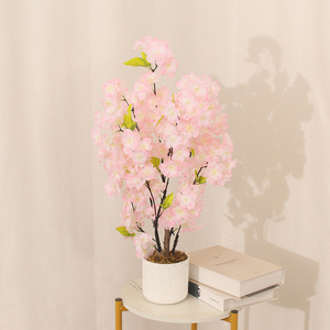 Plantes artificielles en pot pour l'extérieur, arrangement saisonnier, décoration florale artificielle, design créatif, plante artificielle en pot de cerisier - Product Image 3