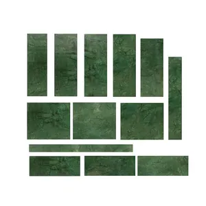 抛光印度深绿色蓝色浴室大板天然绿色佛得角孔雀石蛇纹石危地马拉白色大理石瓷砖