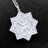 Collier Symbole de Liberté Berbère en Acier Inoxydable 316L, Pendentif Étoile Amazigh, Collier Symbole Personnalisé