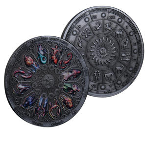Moneta Commemorativa dello Zodiaco - Lega di Zinco Anticata da Collezione, Design con Ruota Astrologica delle 12 Costellazioni per Astrologia - Product Image 4