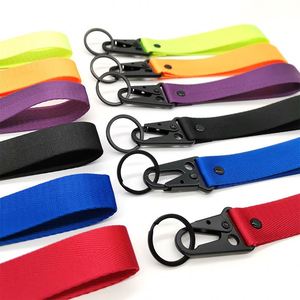 Llaveros de tela personalizados al por mayor, llaveros de poliéster con logo bordado, llaveros cortos de nailon para coche y motocicleta - Product Image 3