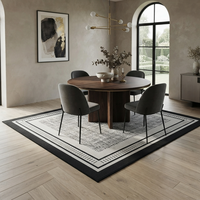 Tapis moderne minimaliste fabriqué à la machine, respectueux de l'environnement, noir et blanc, géométrique, style nordique de luxe, grand tapis pour chambre à coucher et salon