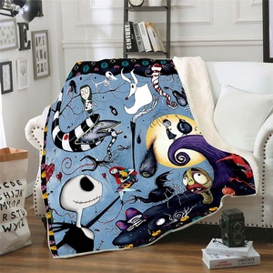 Custom 3D Print Printed Coral <strong>Halloween</strong> Grinch Christmas Nightmare Before Plush Fleece <strong>Blanket</strong> - Product Image 1
