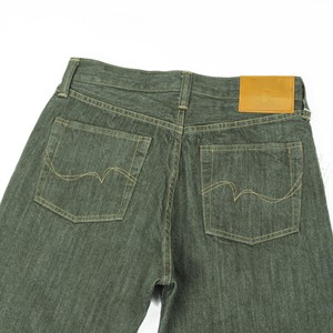 Jeans in <span class=keywords><strong>Denim</strong></span> stile giapponese Vintage stile giapponese Jeans dritti a vita media Jeans Jeans dritti con cimosa verde militare <span class=keywords><strong>Denim</strong></span> - Product Image 2