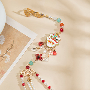 Accesorios para falda con diseño de cara de caballo, adorno frontal para mujer, colgante tradicional, borla para el pelo estilo Hanfu y cheongsam. - Product Image 3