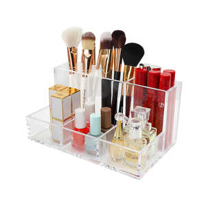 New design Makeup Brushes and Jewelry storage wholesale clear acrylic makeup organizer acrylic storage bin