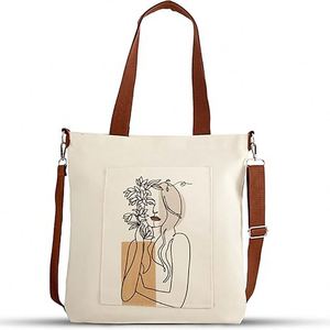 Customized Eco-friendly Cotton <b>Bag</b> With 100% Cotton and Large Capacity Single Shoulder <b>Bag</b> With <b>Compartment</b> Zipper - Product Image 1