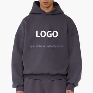 Sweat-shirts amples personnalisés, de haute qualité, 100% coton, en molleton français, sweat-shirt court pour homme, sweat-shirts surdimensionnés, logo personnalisé - Product Image 2
