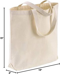 Sac fourre-tout en <span class=keywords><strong>toile</strong></span> écologique personnalisable, durable et léger, 15*3*15 pouces, pour femmes, plage, vacances, voyages - Product Image 1