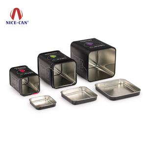 Nhà Sản Xuất Tùy Chỉnh In Vuông Cấp Thực Phẩm Trà Tin Màu Đen Tin Có Thể Kim Loại Bao Bì Đường Cà Phê Lỏng Trà Tins - Product Image 2