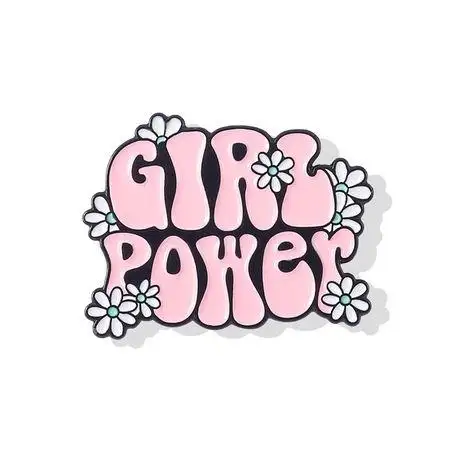 Promozione su misura spille in metallo in gomma con smalto duro accessori per ragazze rosa per la giornata internazionale della donna