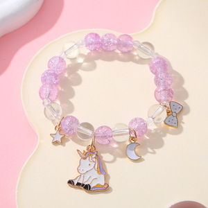 Braccialetto Artigianale con Perline di Cristallo, Charm a Forma di Cane Yugui e Unicorno, Braccialetti dell'Amicizia per Ragazze e Coppie - Product Image 6