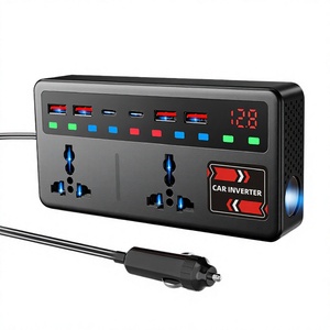 Car Inverter 12V 24V To 220V 200W With 6 USB Ports And Dual AC Outlets For Universal Vehicle Use USB Charger - Product Image 1