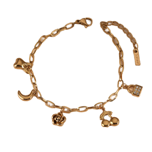 <span class=keywords><strong>Bracelet</strong></span> longue distance pour couples en acier inoxydable doré, tendance, avec pendentif cœur italien, sans ternissement, pour femmes, en gros - Product Image 1