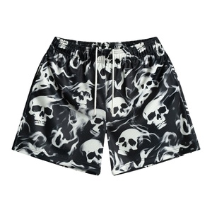 Shorts de boxe décontractés pour l'entraînement, shorts athlétiques en toile avec imprimé flamme, shorts de course pour hommes, shorts de basketball taille mi-haute - Product Image 1