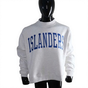 Sweat-shirt vintage gris cendré ISLANDERS à col montant pour femme, décontracté, coupe oversize, en molleton de coton, vêtement à marque privée - Product Image 4