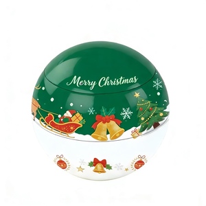 Caja <span class=keywords><strong>de</strong></span> Hojalata Esférica Personalizada para Navidad, Impresión Offset, Acabado Brillante, Tamaño 120mm, para Empacar Chocolates, Dulces, Galletas, Regalos - Product Image 2