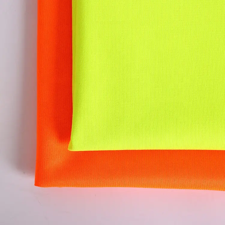 Polyester Fluorescerend Geel Oranje Groen Roze Warmte Reflecterende Zichtbaarheid Materiaal Stof Voor Koop Sefety Verkeer Vest EN20471