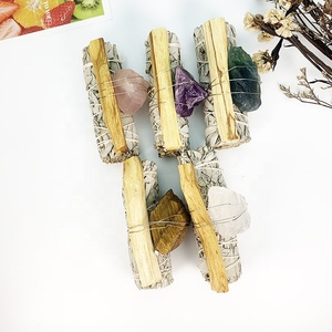 <span class=keywords><strong>Prix</strong></span> d'Usine Lot de Méditation Californien Encens Kit de Sauge Bâton de Fumigation Palo Santo avec Pierre <span class=keywords><strong>Brute</strong></span> - Product Image 3