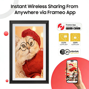 Marco de Fotos <span class=keywords><strong>Digital</strong></span> Inteligente WiFi de Madera de 15.6 Pulgadas, Ideal para Padres, Álbum <span class=keywords><strong>Digital</strong></span> 16:9 con USB, MP3 y MP4 - Product Image 3