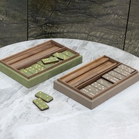 Ensemble de jeu en cuir élégant et moderne de luxe avec organisateur en bois imperméable et design Art Déco interactif, couleur personnalisée