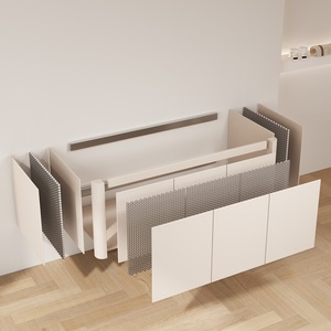 Meuble de salle de bain intelligent moderne et innovant avec vasque intégrée à chaud et éclairage LED - Product Image 2