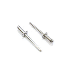 Rivets aveugles en aluminium à tête plate de type ouvert, rivets à percussion pleins à extrémité ouverte, norme ISO, finition galvanisée, grade 2, résistants à la chaleur - Product Image 4