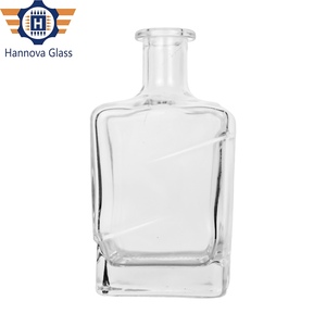 Hot Sale 500ml <strong>Mini</strong> Transparent Square Glass <strong>Bottle</strong> for Whisky Liquor Alcohol Spirits Beverage Juice Packing <strong>Bottles</strong> - Product Image 1