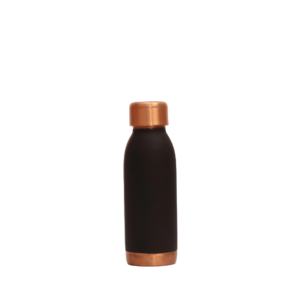 Bouteille d'eau moderne en cuivre pur noir mat - 250 ml, récipient ayurvédique sans soudure avec accents de luxe en cuivre - Product Image 5