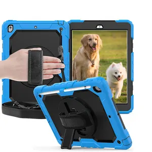 Nuevo diseño de correa de hombro Tablet Case 360 Rotate Kickstand Funda de silicona para tableta para Samsung Tab A7 10,4