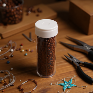 Perline ILAN Abalorio 5mm Colore Caffè per Creazione di Gioielli, 12 Pezzi per Tubo - Product Image 3