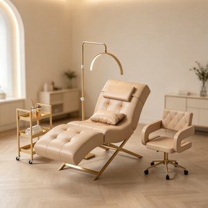 Mobilier Moderne de Luxe Rose Or pour Salon de Beauté, Lit de Spa Facial Inclinable et Réglable, Lit pour Cils et Sourcils à Vendre - Product Image 2