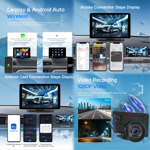 Hikity 8 pouces Android 8 cœurs Écran sans fil CarPlay 4+64G DVR GPS Android CarPlay Android Auto Prise en charge de <span class=keywords><strong>Netflix</strong></span> Youtube GPS WIFI OEM - Product Image 3