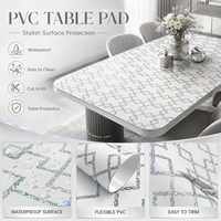 Nappe de table flexible en PVC à imprimé floral vintage, facile à nettoyer, protège-surface décoratif résistant aux rayures