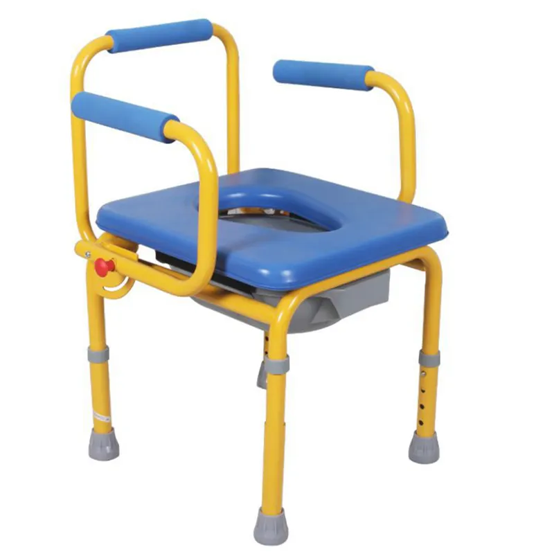 คู่มือการใช้งานผู้ป่วยอลูมิเนียมเหล็กยกห้องน้ำโอนแบบพกพาพับได้เก้าอี้ Commode อาบน้ำที่มี Commode